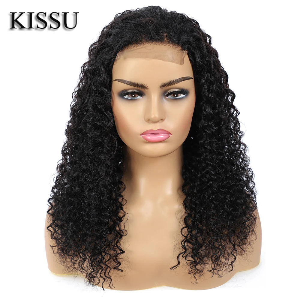

YC043 4*4 natural virgin Human Hair head band wigs kinky curly wig lace front wig