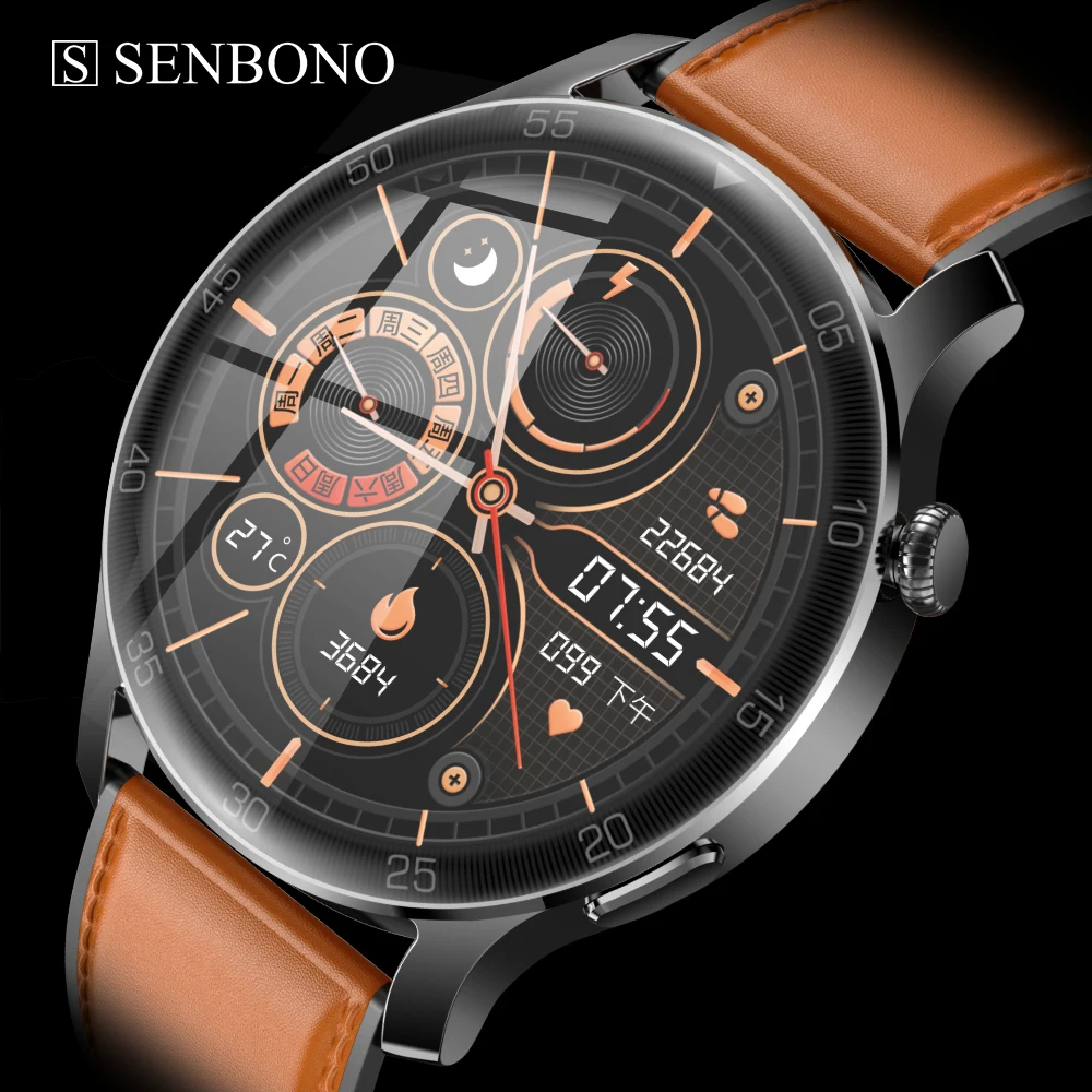 

SENBONO MAX2 Women Smartwatch Dropshipping Smart watch 2021 Men IP68 Waterproof 24 Sports Modes Fitness Bracelet for IOS Android, Balck