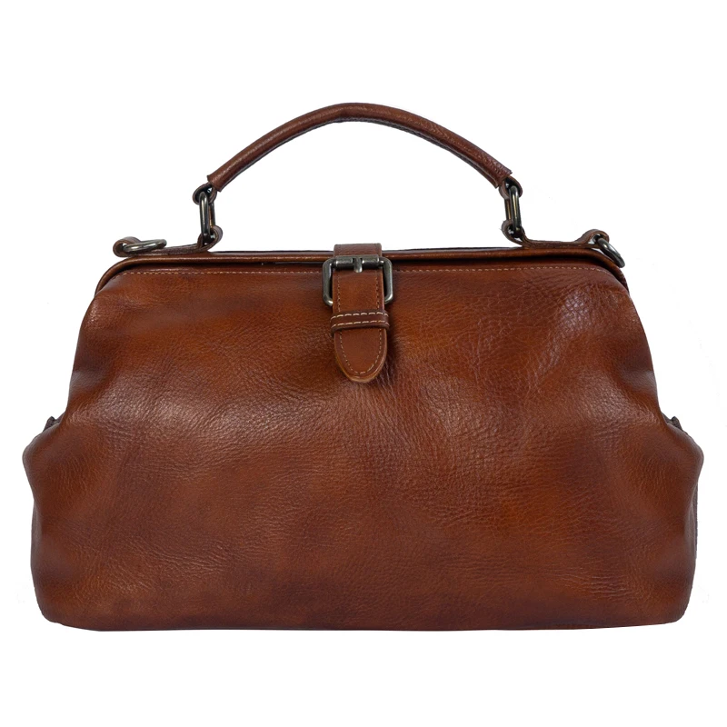 

2020 Guangzhou factory wholesale travel style professional medical handbag vintage leather doctors bags, Brown