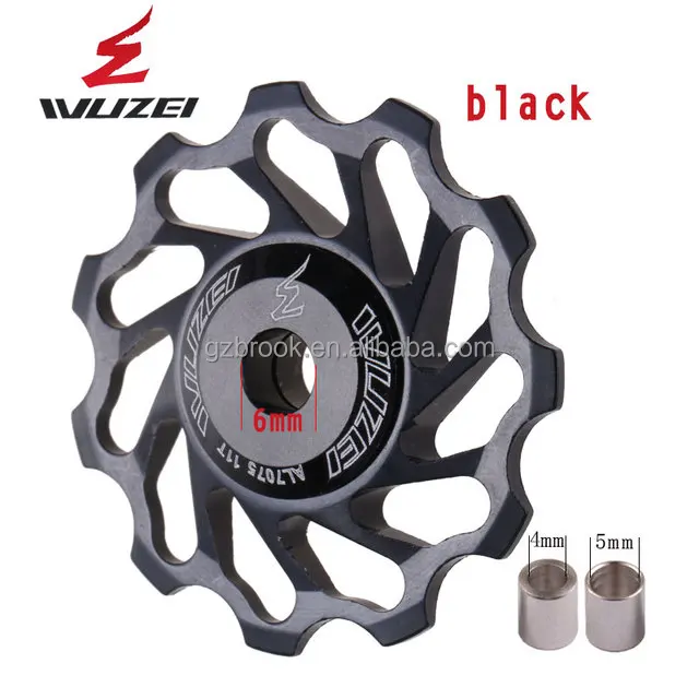 

WUZEI MTB Road Bike Ceramic Pulley 7005 Aluminum Alloy 11T Rear Derailleur Guide wheel, Blue, gold, red, black, purple, green