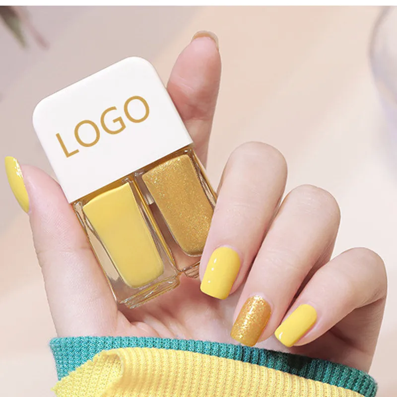 

Explosive two-tone nail polish no baking quick-drying long-lasting non-fading gel matte two-color nail polish private label