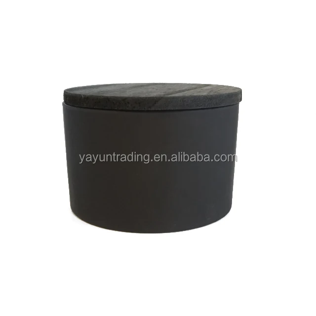 Wholesale Matt Black Glass Candle Jar 23oz Large Candle Holder With
