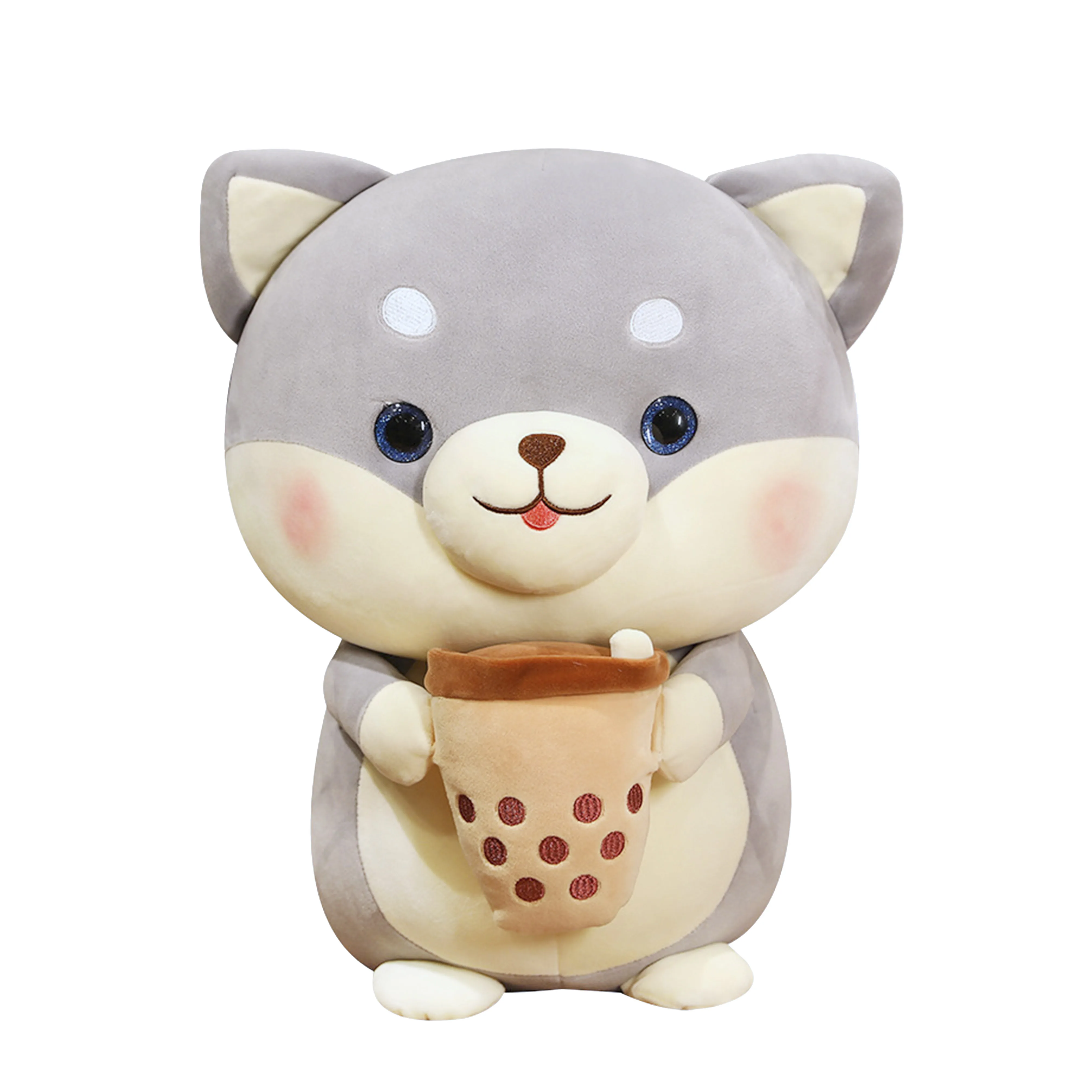 

Super Soft Cute Plush Milky Tea Dog Stuffed Toy Animal Decoration