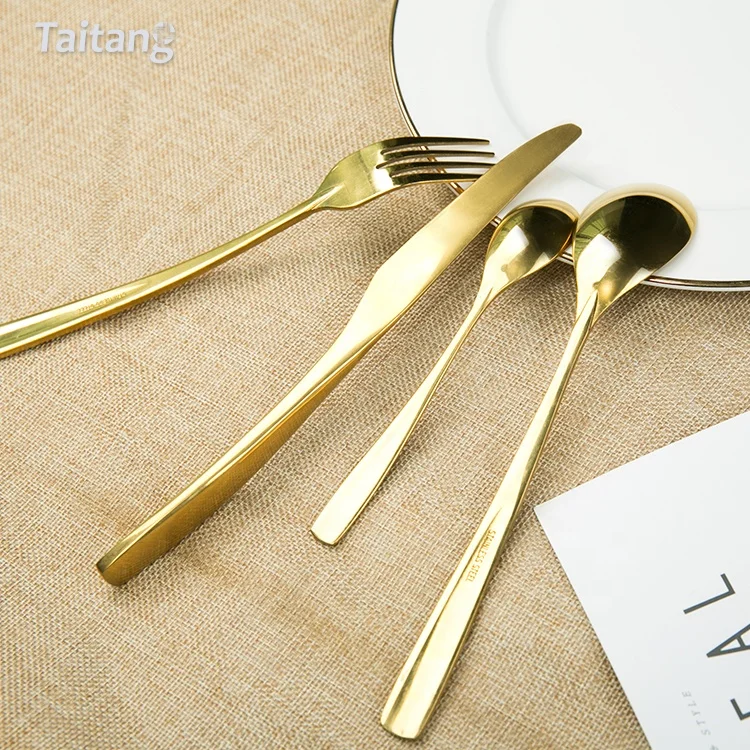 

OEM/ODM Gold Plated Cutlery Wedding Event Restaurant Cutlery Set Stainless Steel Gold Flatware Wholesale