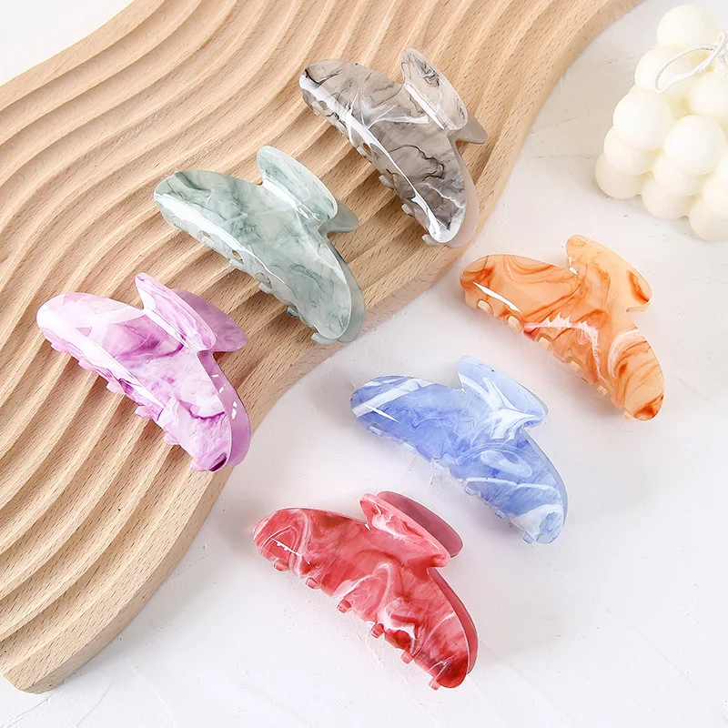 

Korean New Style Hair Claw Clip Acrylic 8.5cm Hair Clips Water Wave Candy Color Hair Claws For Women