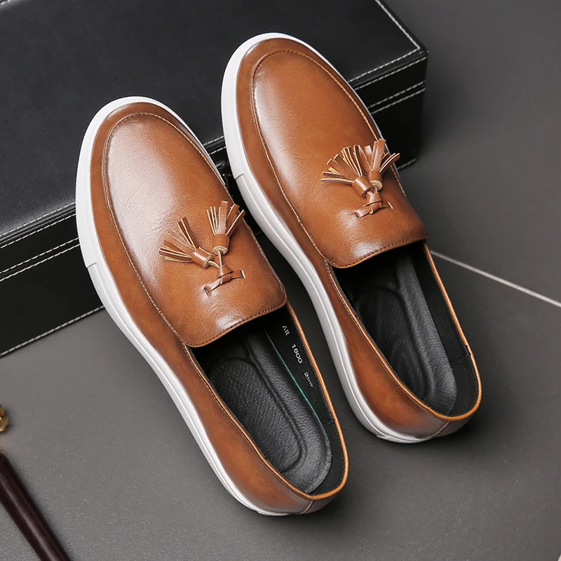

Size 38-47 Brown Color Italian Handmade Slip On Durable Casual Loafers Shoes for Men