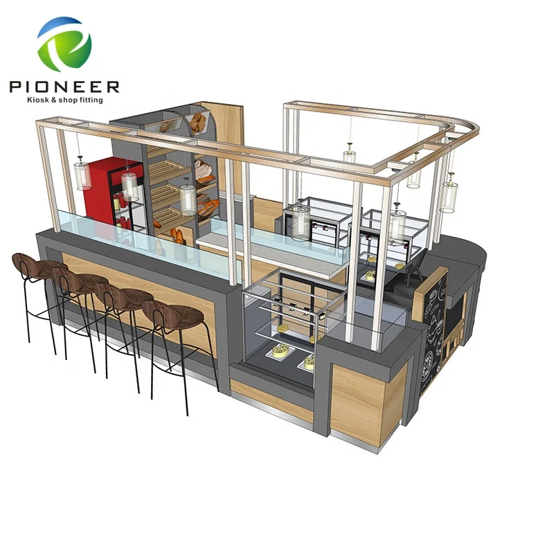

Pioneer Custom Top Wooden Bakery Display Cabinet Shop Fittings Wooden Bread Kiosk