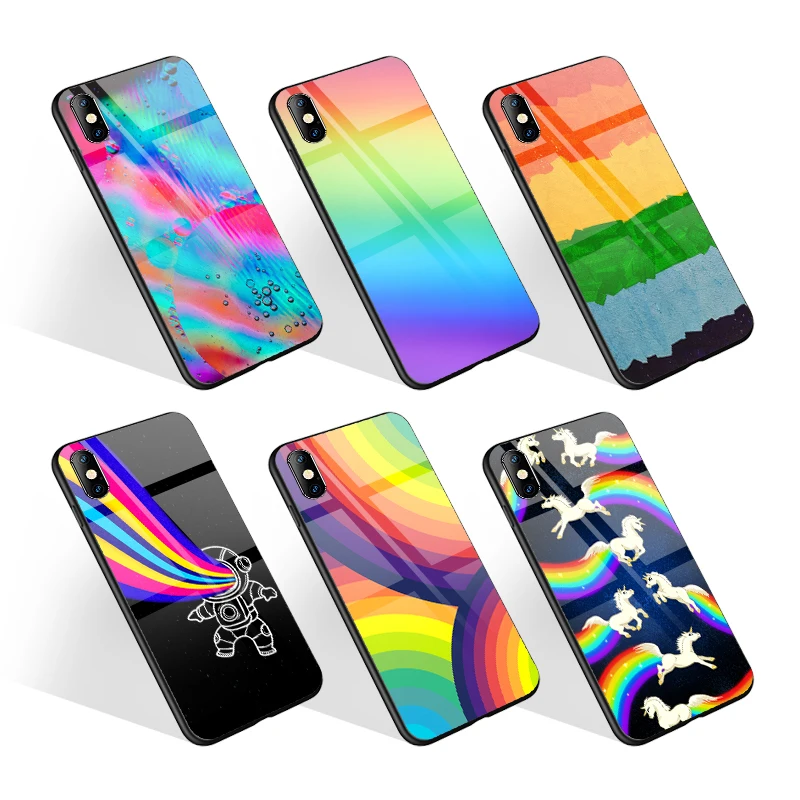 

UV Printed Color Painting Tempered Glass Hard Plastic Phone Case For iPhone 11 Pro Max , Case For Samsung Galaxy S10 S21, Multiple