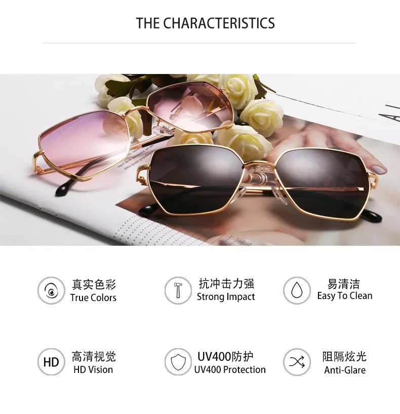 New Arrivals Fashion Personality Polygon Trend Sunglasses Retro Men Women Glasses