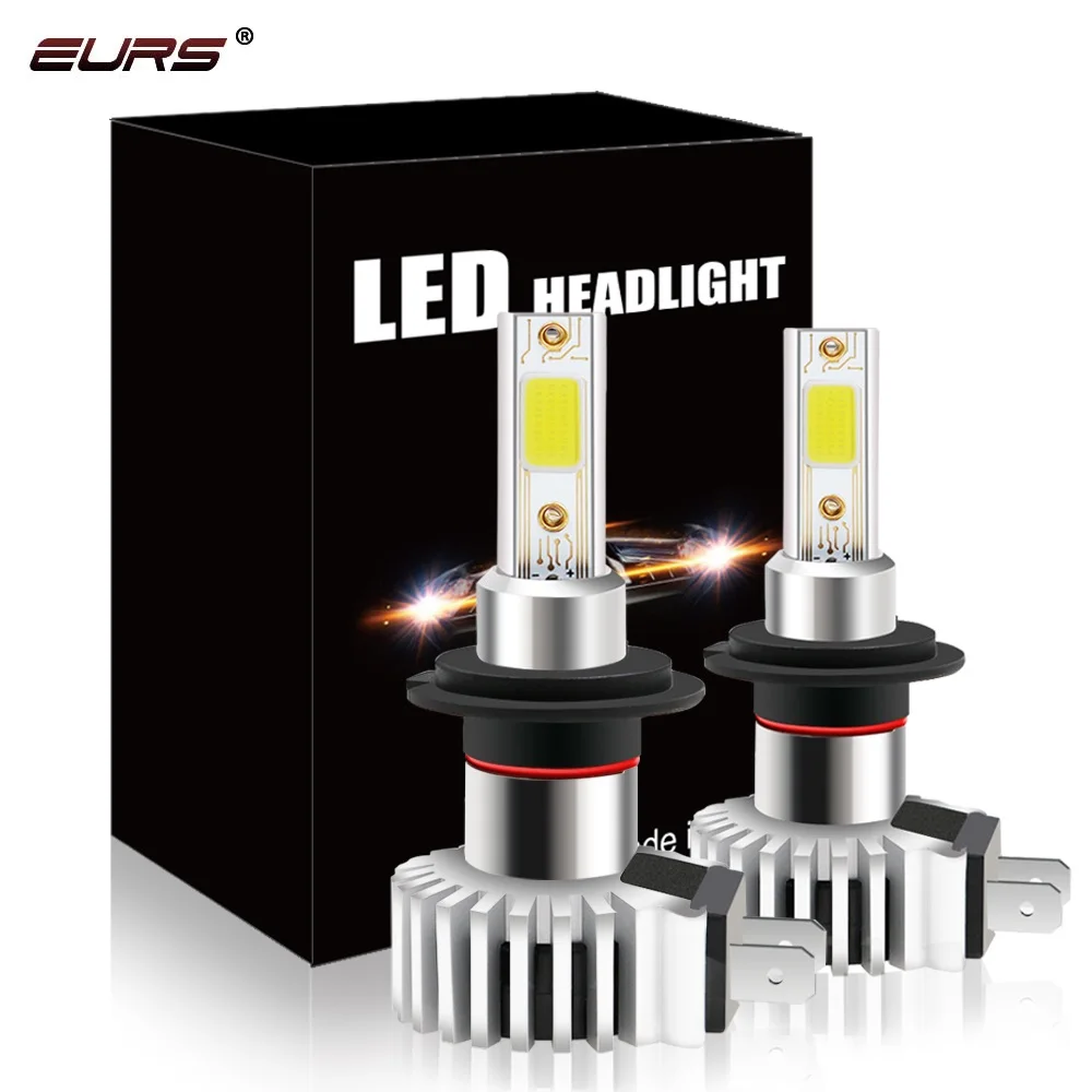 

EURS Hot sell brightest led car headlight kit led bulb head lights 30W 6000K led light headlamp for all cars D9, Black white