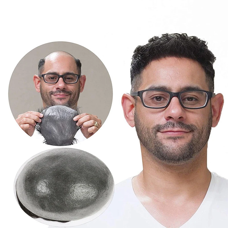 

Dark Color Super Quality Full Swiss Lace 100% Human Hair Toupee for Men Hairpiece