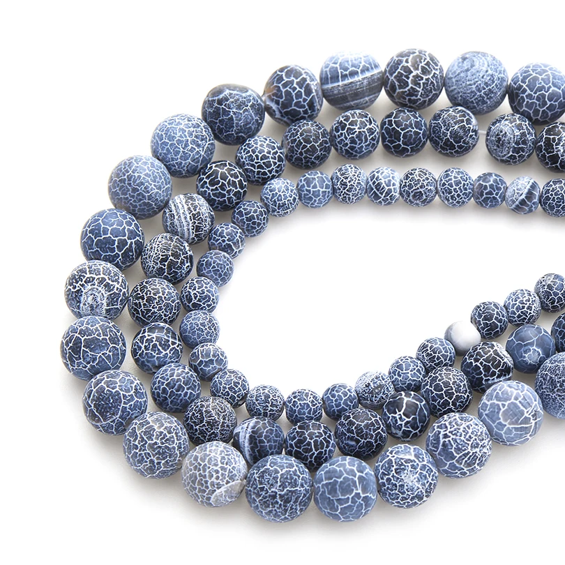 

6mm 8mm 10mm Volcanic Lava Stone Beads fit Bracelets Handmade Deep Blue Sea Sediment Stone Round Bead for Jeweley Making