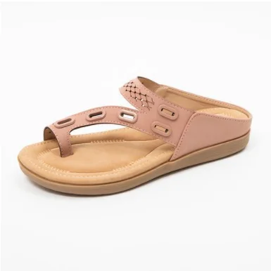 

2021 Summer popular hot product women sandals leather flip flops for women and ladies outdoor beach slippers flip flops, Khaki,green,blue,pink