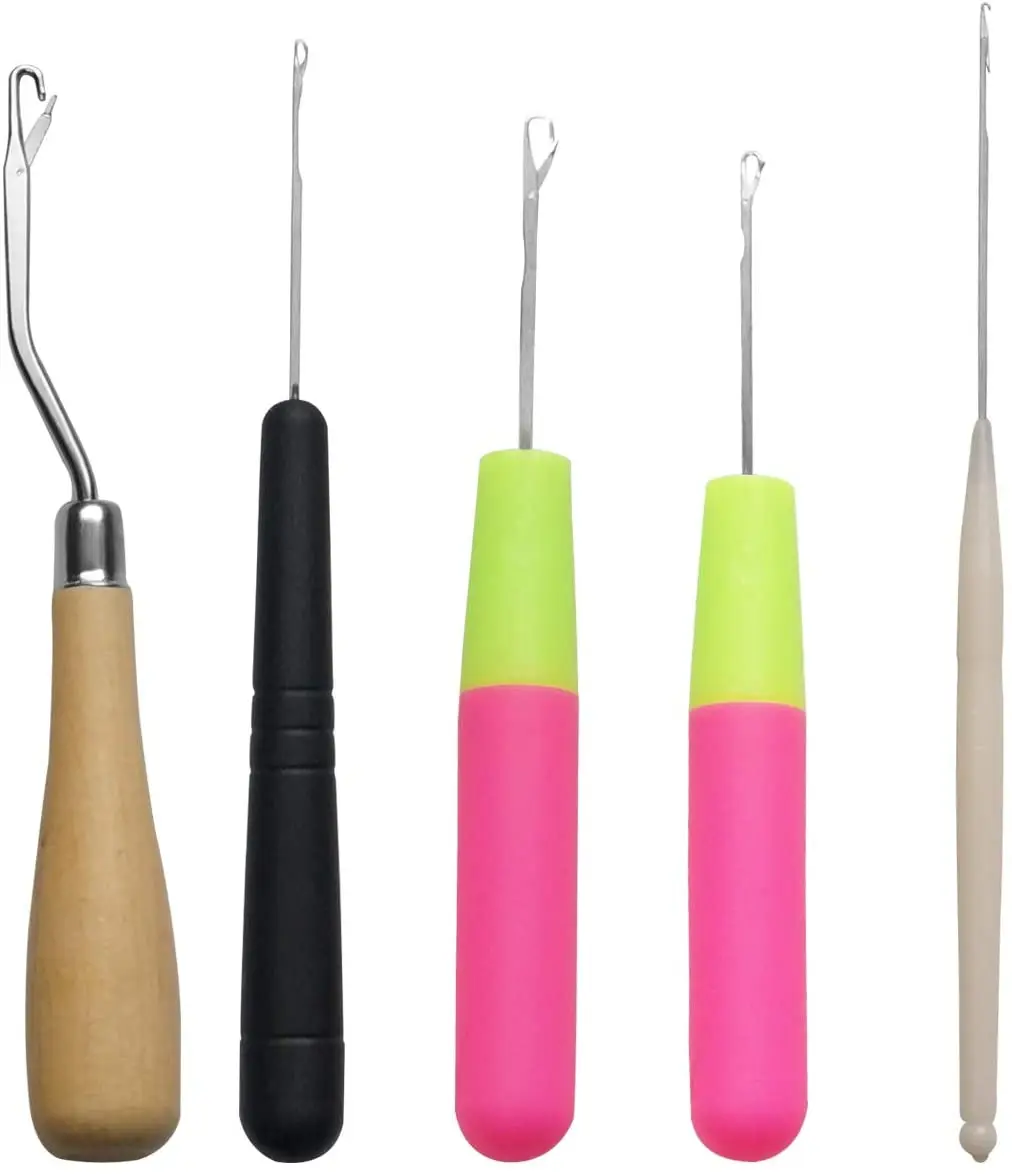 

5pcs Latch Hook Bent Crochet Needle Hook Tool Set latch crochet set