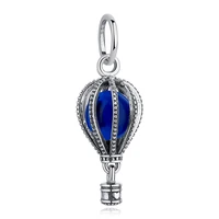 

Trendy Style 925 Sterling Silver Hot Air Balloon Travel Charms Blue Enamel Pendant Charms Fit Bracelets Jewelry Making