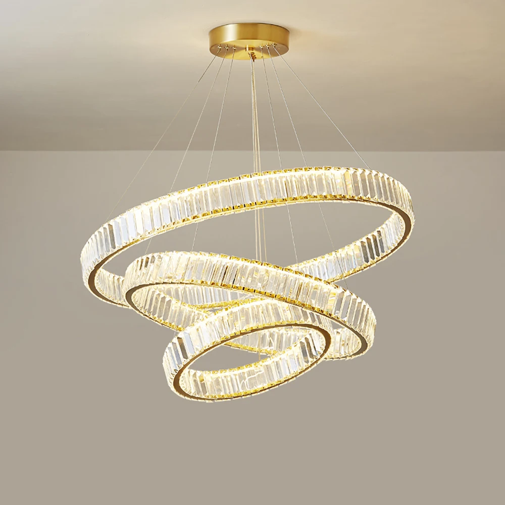 

LED Postmodern Silver Golden Crystal Designer Suspension Luminaire Lampen Chandelier Lighting Lustre For Dinning Room