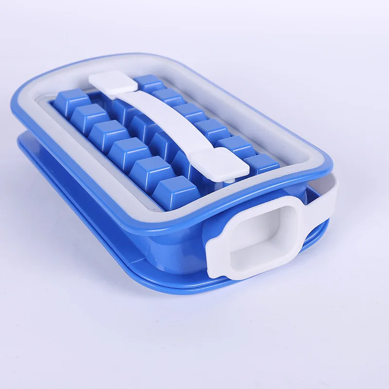 

Bar Gadegt 2022 Sanitary ce Cube Tray With Lid for Freezer Disassemble IEasy Cleaning Ice Cube Maker 18 Ice cubes