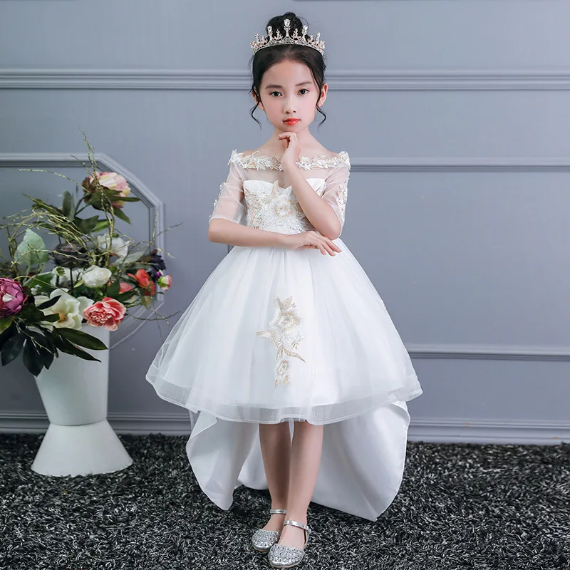 

2020 Chinese Style New Design Girl Short and Long Dresses 3 to 5 Years White Frock For 3-4 Year 2099, Pink, red blue,green,dark blue