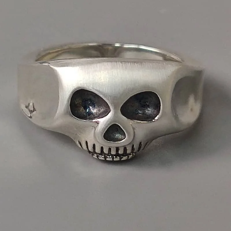 

Sterling silver skull ring gold plated jewelry Elaborate skull pirate captain punk christmas gift mens rings 925 sterling silver, White gold (rose gold, yellow are avaliable)