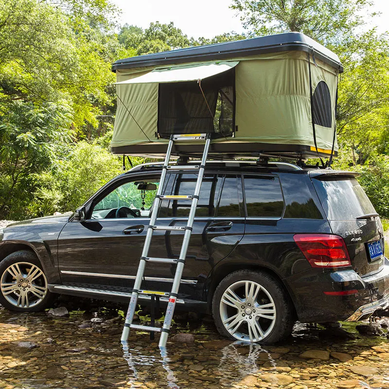 
Factory Cheapest 4 Person 4x4 Car Auto Camping Aluminum Hard Shell Roof Top Tent for 4 Person with Free Aluminum ladder Led Lamp 