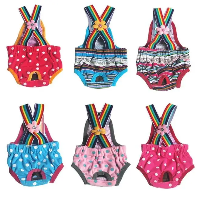 

Hot Sale New Cute Suspenders Physiological Pants Reusable Washable Female Dog Diaper, Optional