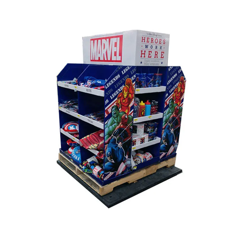 

supermarket pop pallet display pos paper display grocery store half full cardboard pallet display