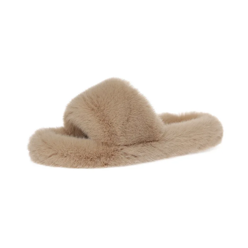 

2021 New Style 100% Natural Sheepskin Fur Slippers Female Winter Slippers Women Warm Indoor Slippers Soft Wool Lady Home Shoes