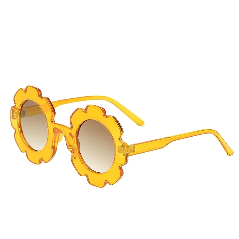 

[RTS] New cute sun flower PC sunglasses for girls and factory supply design your own sunglasses ce