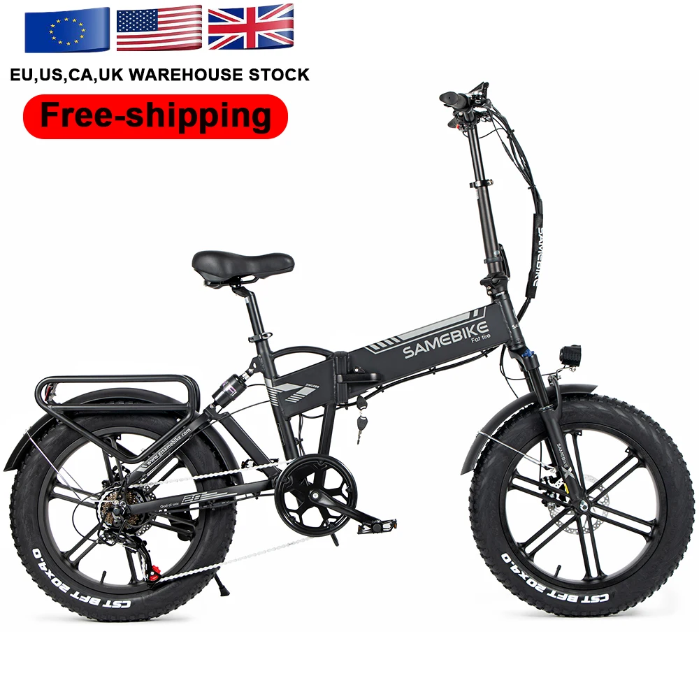 

warehouse stock SAMEBIKE Overseas Warranty XWLX09 Popular Ful Suspension 500w Folding Fat Tire Ebike electric bicycle