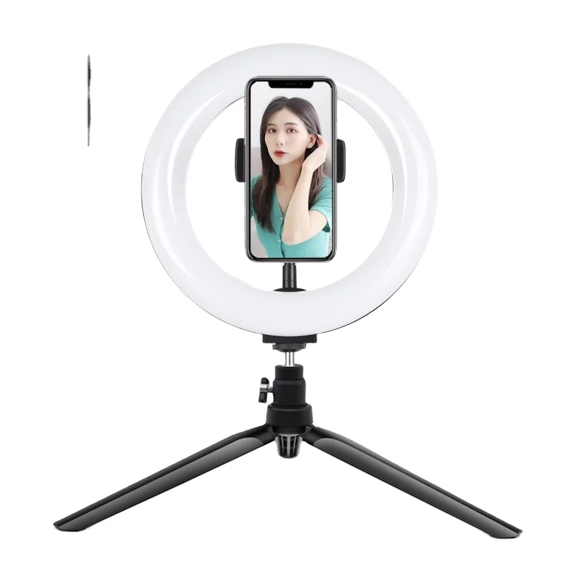 

Popular PULUZ 7.9 inch 20cm Ring Light + Desktop Tripod Mount USB Dimmable LED Curved Light Ring Vlogging Lights