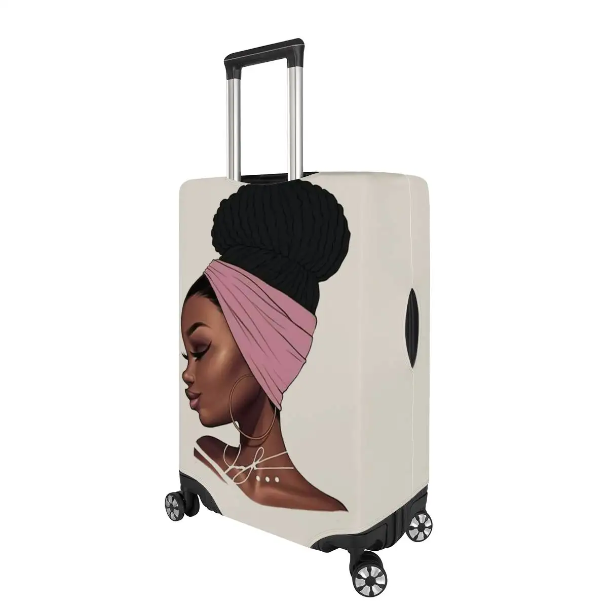 

Afro women baggage covers Travel Accessories elastic trolley case suitcase cover for 18-32 inch African girl luggage cover, Print on demand