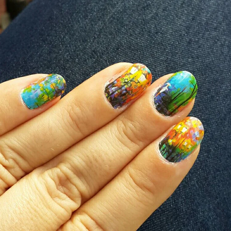 

Oil Painting Style Nail Art Stickers Nail Art Decal Paper, Colors