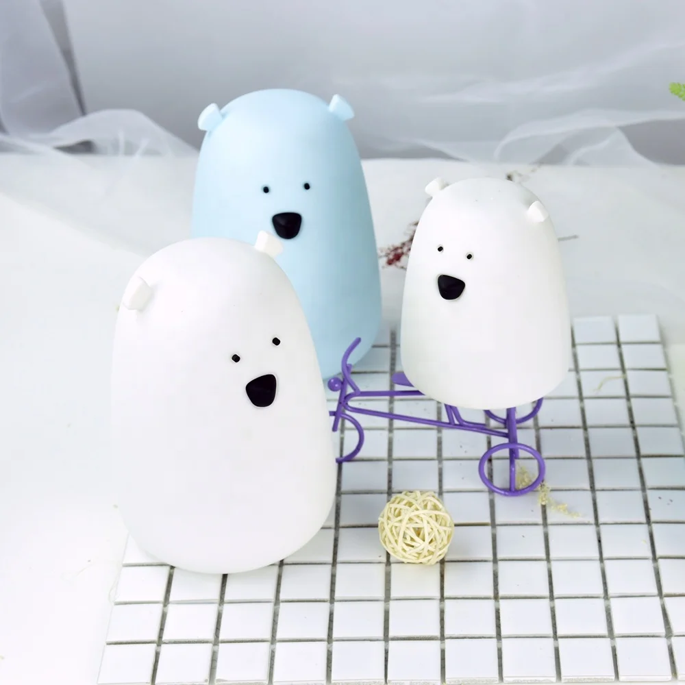 
7 Colors Bear LED USB Children Animal Night Light Silicone Soft Cartoon Baby Nursery Lamp Breathing LED Night Light 