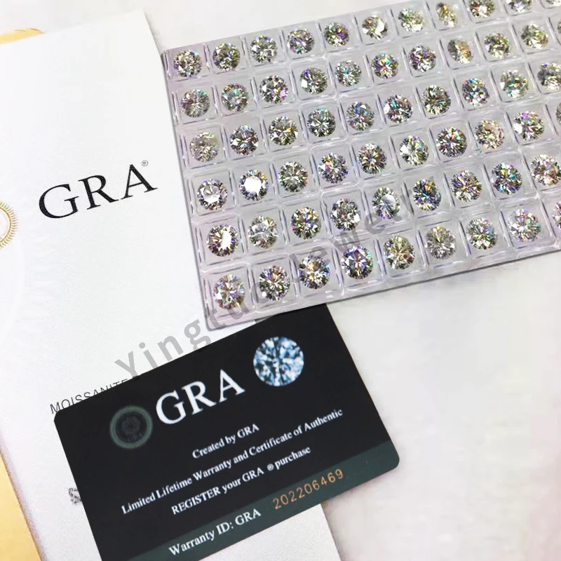 

GRA certificate D color VVS1 per pieces price round loose moissanite wholesale stones, Choose