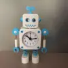 Children mini metal promotional decorative robot alarm advertising gift desk clock