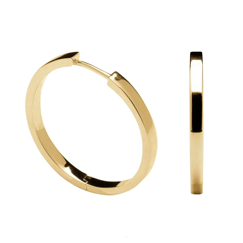 

women fashion jewelry 18k gold vermeil popular jewelry trendy 925 sterling silver simple style hoop earrings