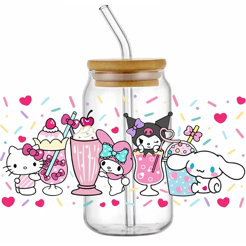 

16oz Custom kitty UV DTF Cup Wraps Waterproof 3D UV DTF Transfer Stickers for Cup Tumblers UV/DTFT Transfers