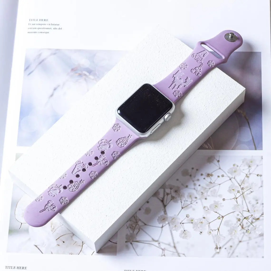 

Laser Engravable Silicone Watch Band Strap For Customizable Apple Watch Band Engraved Silicone Strap For Apple Watch, Optional