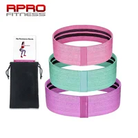 

Cotton Anti-Slip Custom Hip Loop Band Set of 3 Hip Resistance Fabric Hip Bands for Glute Activation, Booty Exercise