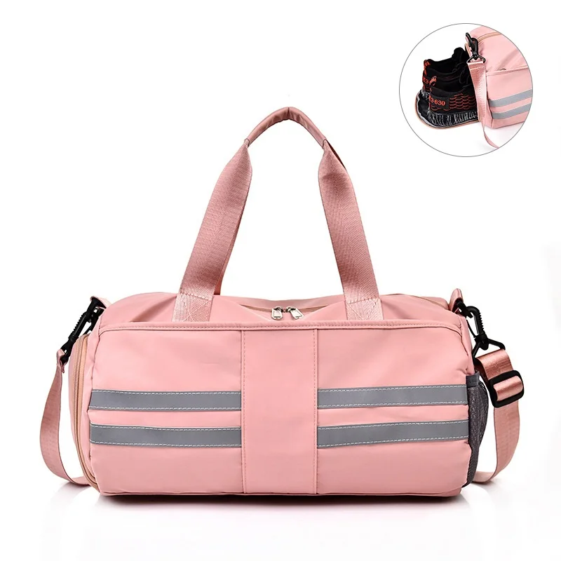 

New luxury duffel bags women for fitness travel bag pink canvas gym sports nylon female gym bags, Pink purple gray black