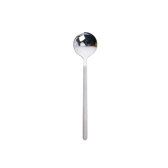 

Mini Multicolor Stainless Steel Kitchen Dining Round Shape Dessert Coffee Spoon