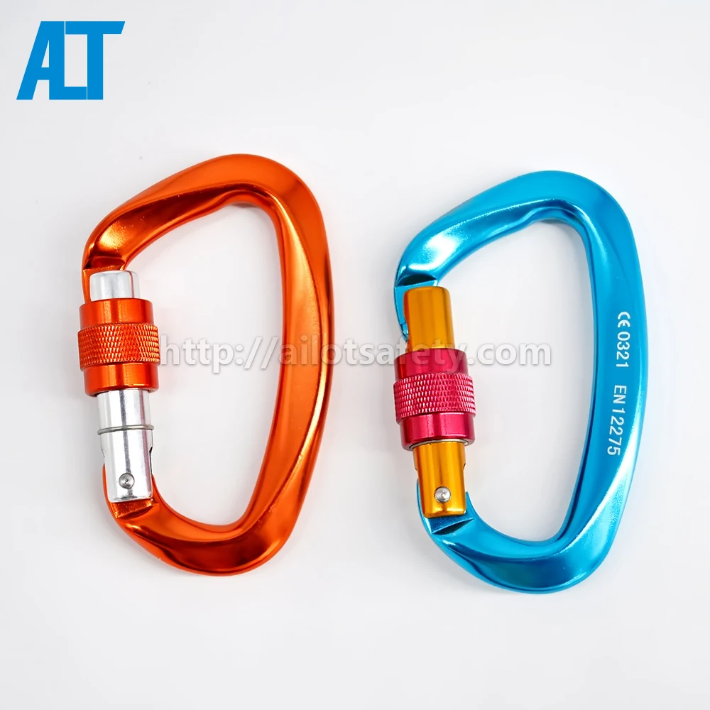 

Ailot 25KN CE Cetified D shaped Aluminum Custom Locking Rock Climbing Carabiner Clips, Customized