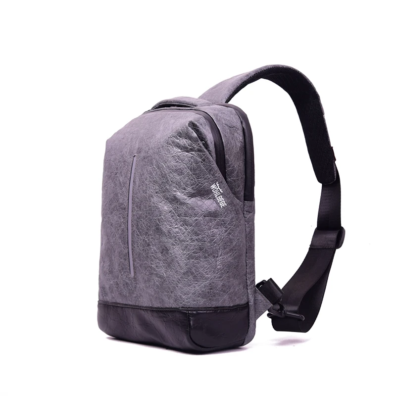 

Men Shoulder Bags Waterproof Crossbody Anti-theft Chest Bag PU Leather Short Trip Messengers Bag with Zipper, Black, white, gray