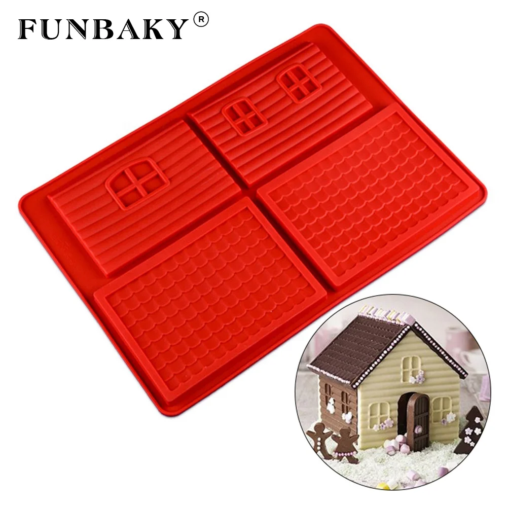 

FUNBAKY JSC1837 Home use windmill shape cookies biscuit chocolate chips silicone mold handcraft cake decorating making kits, Customized color