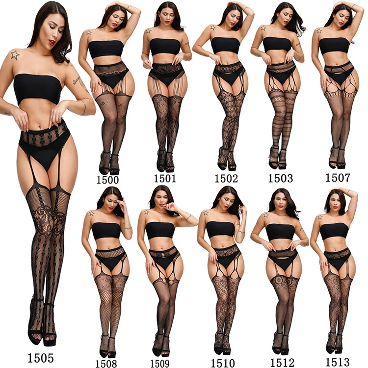

2021 Women Mesh Fishnet Tights Pantyhose Hollow Out Girl Nighty Sexy Night Lingerie Fishnet Bikini Set Lingerie, As picture shows