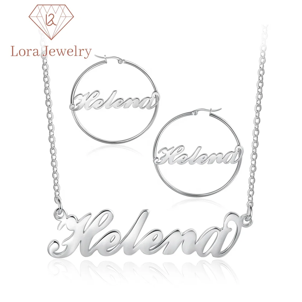 

Hot Sale Jewelry Sets Women Personalized Personalized Stainless Steel Necklace Earring Sets