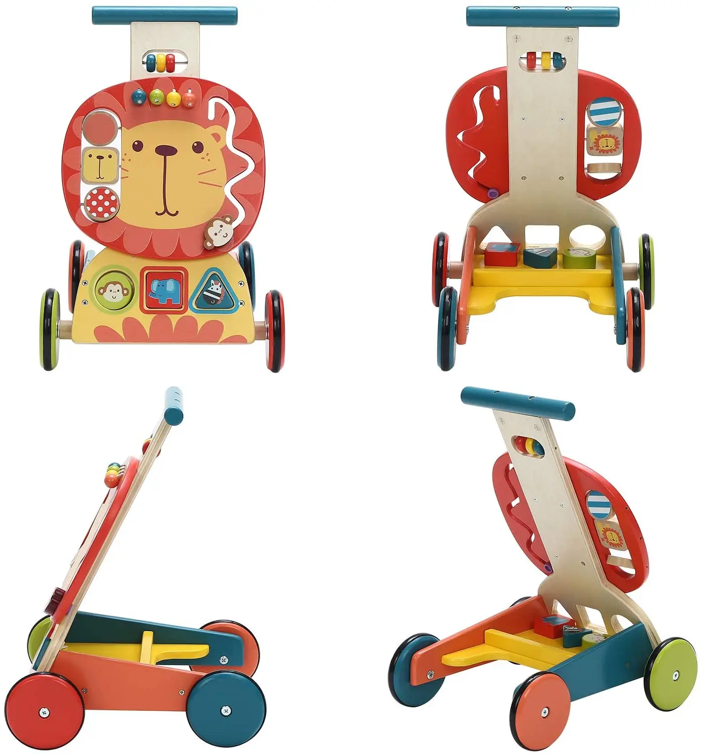 Educational Plywood Mdf Multifunctional Lion Cart Wood Baby Toy Buy