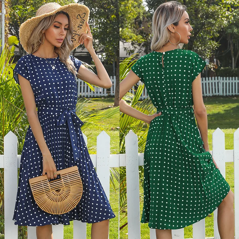 

European and American beach dress summer tube dresses summer polka dots skirt dress casual, Picture