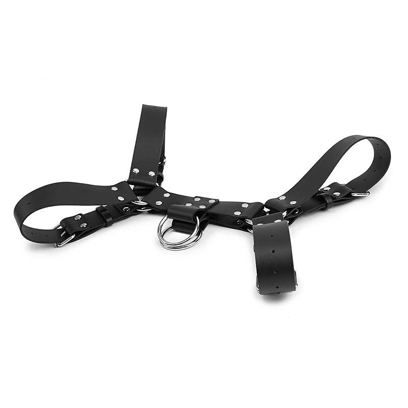 
Sex toy for male leather bondage show costume sexy corset bondage chest belt 
