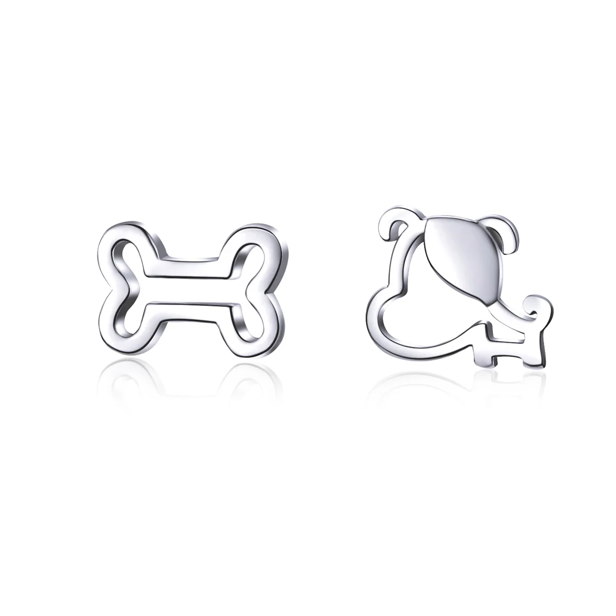 

Lovely jewelry for women dog and bone 925 silver stud earrings